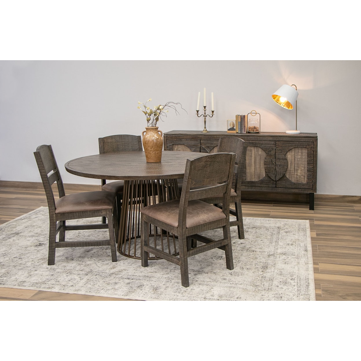International Furniture Direct Nogales Dining Set 53" Round Dining Table