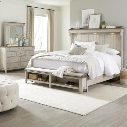 Farmhouse 3-Piece Queen Mantle Storage Bedroom Set
