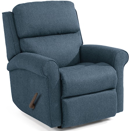 Casual Manual Recliner with Rolled Arms