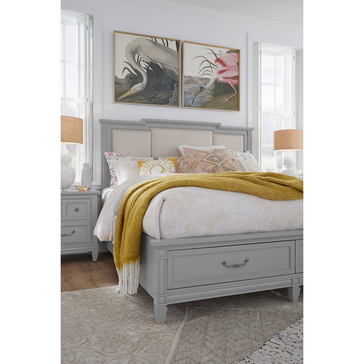 Magnussen Home Glenbrook Bedroom 6-Piece Upholstered Queen Bedroom Set