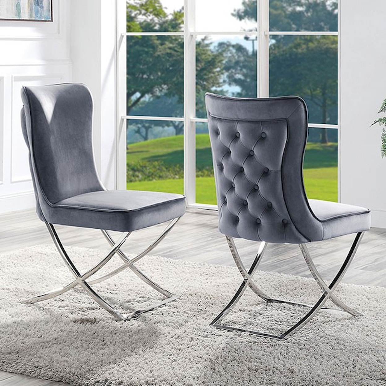 Furniture of America Wadenswil Two-Piece Side Chair Set