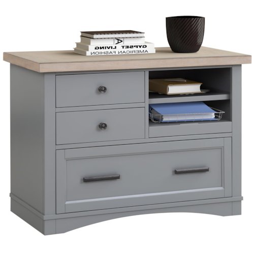 Farmhouse Functional File Cabinet with Dual AC Power Center