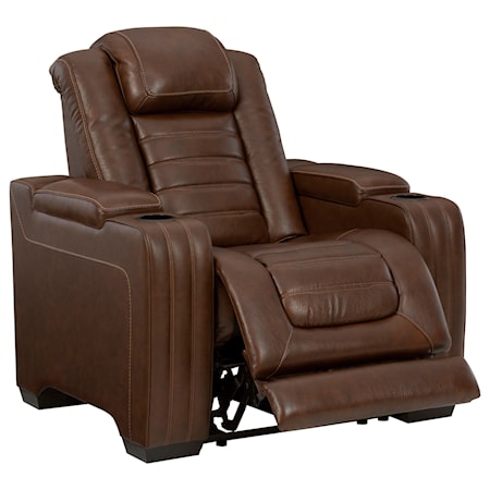 Flexsteel Marley Big and Tall Power Headrest and Lumbar Recliner in Tan