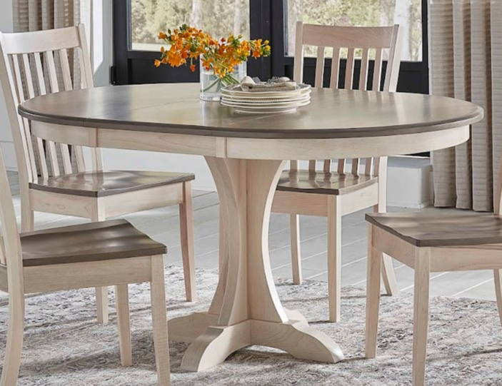 Amish round dining table and deals chairs