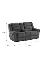 Emerald Baldwin Traditional Reclining Console Loveseat with Cupholders