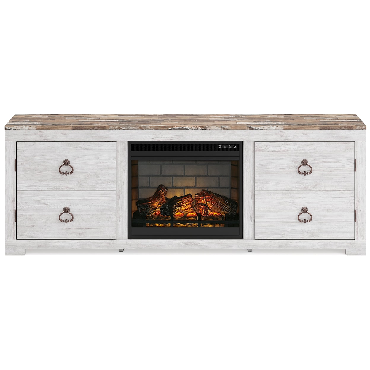 Signature Design by Ashley Furniture Willowton 72" TV Stand with Electric Fireplace