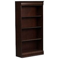 Traditional 60-Inch Bookcase with Adjustable Shelves