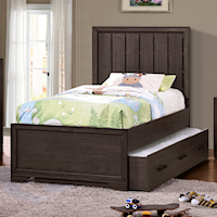 Contemporary Full Panel Bed with Trundle