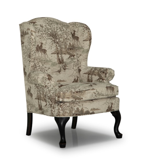 Transitional Wingback Accent Chair with Reversible Cushion