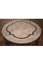Riverside Furniture Estelle Contemporary Rustic Round Chairside Table with Reclaimed Wood Top