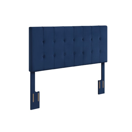 Queen Headboard, Blue Velvet