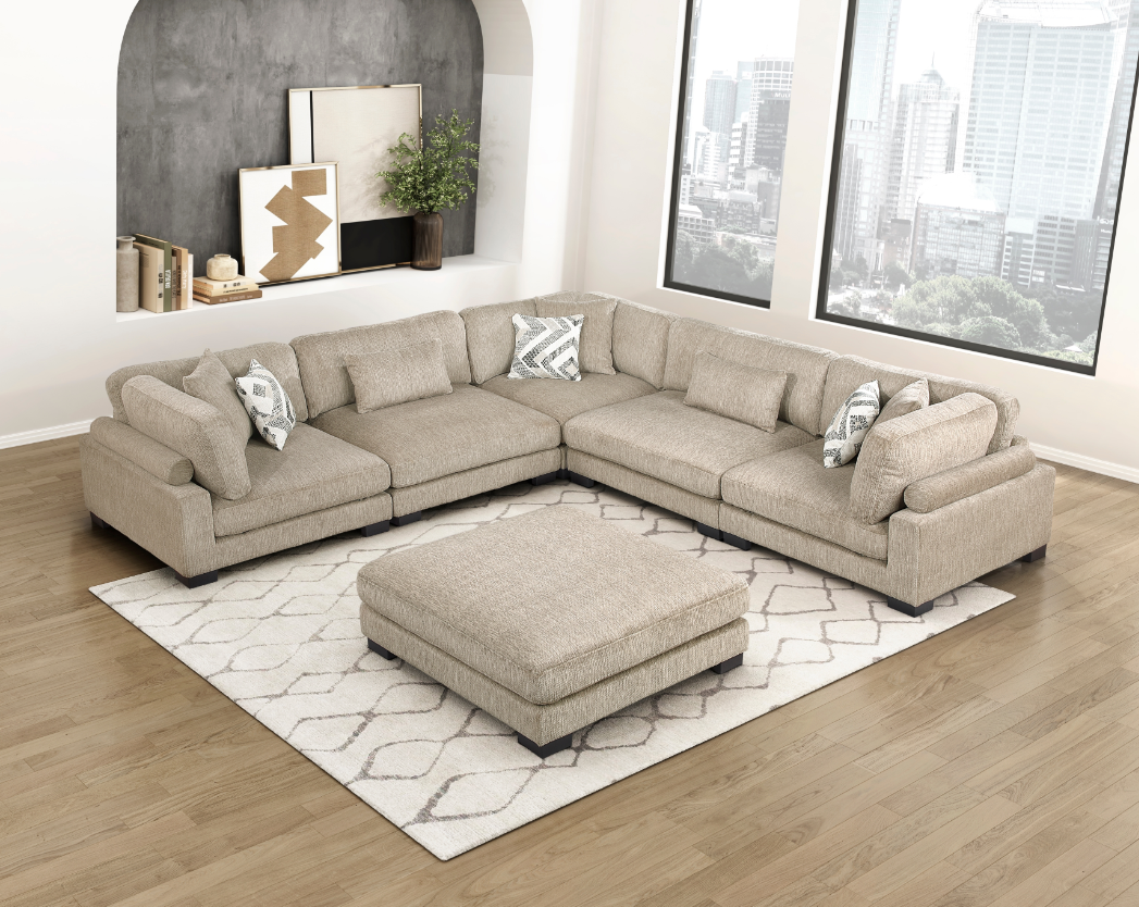 Homelegance Tinley 6-Piece Sectional Sofa with Ottoman