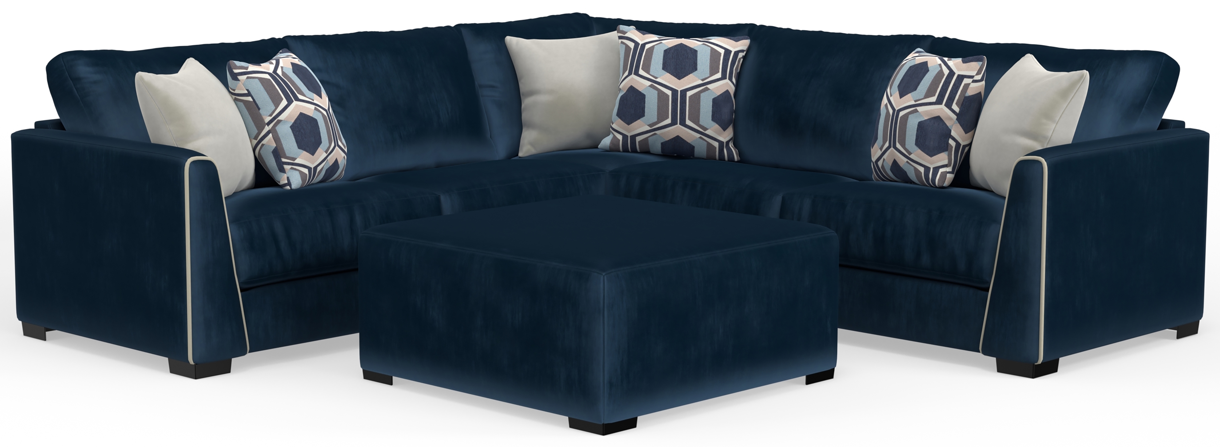 4-Piece Sectional Sofa with Cocktail Ottoman