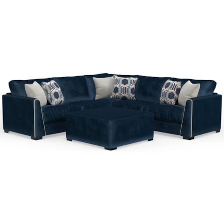 4-Piece Sectional Sofa with Cocktail Ottoman