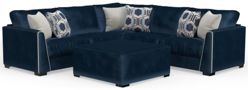 Transitional 4-Piece Sectional Sofa with Cocktail Ottoman