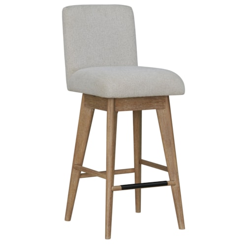 Transitional Upholstered Swivel Barstool