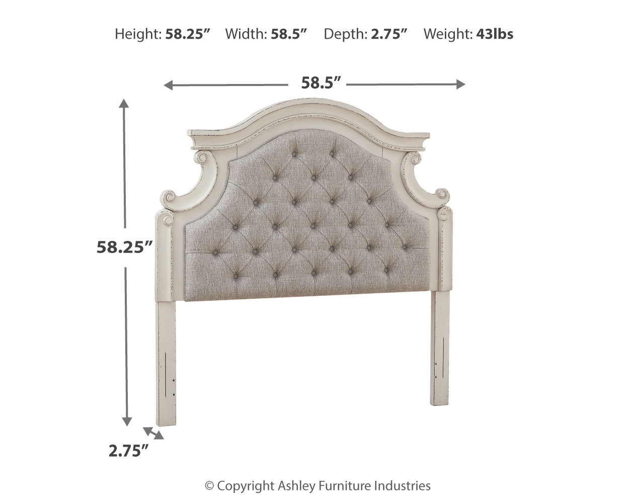 Signature Design by Ashley Realyn Full Uph Panel Headboard