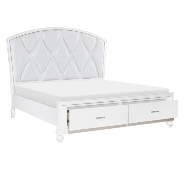 Queen Platform Bed with Footboard Storage