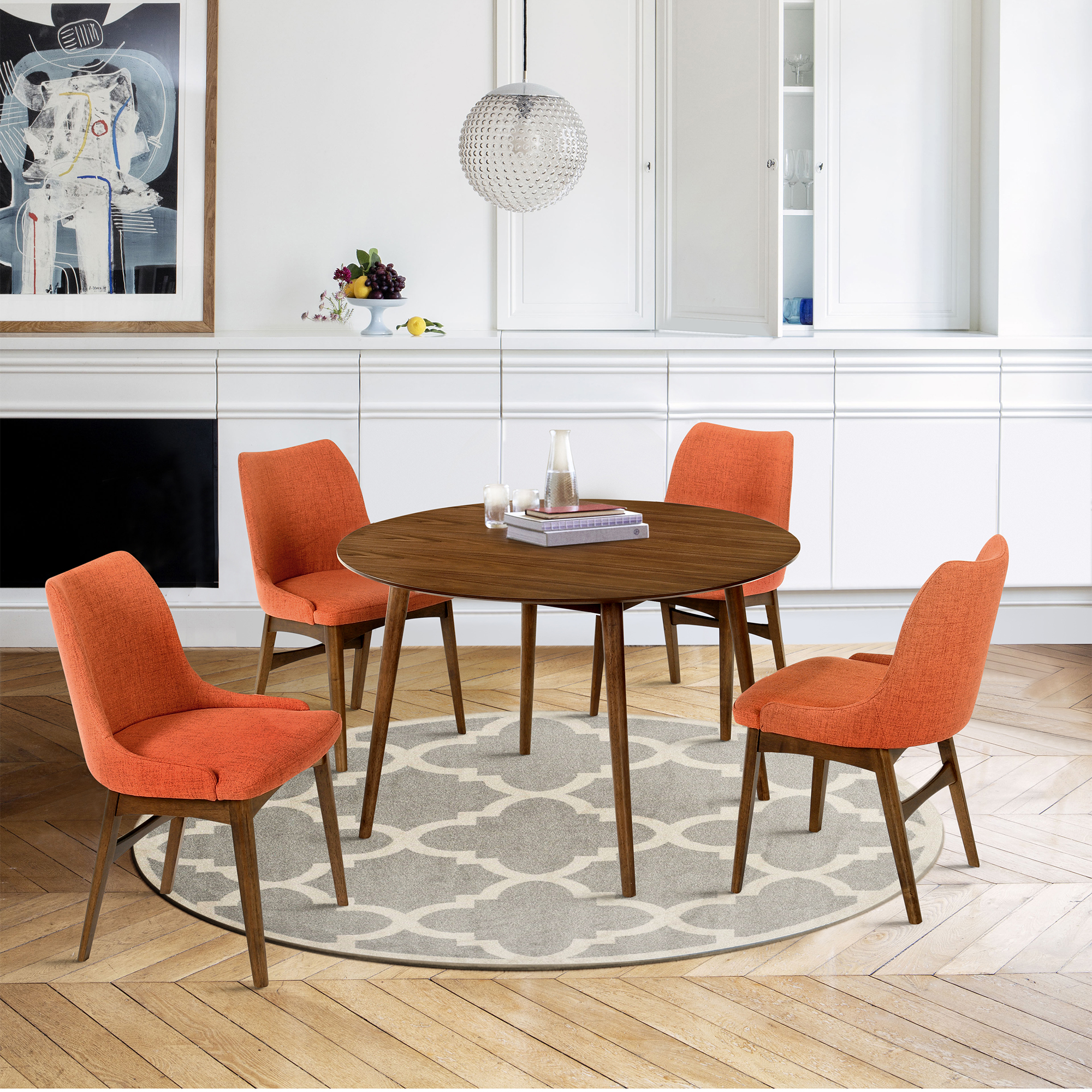 Armen Living Arcadia/Azalea 5-Piece Dining Set