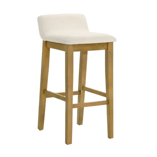 Contemporary Upholstered Low-Back Fixed Barstool