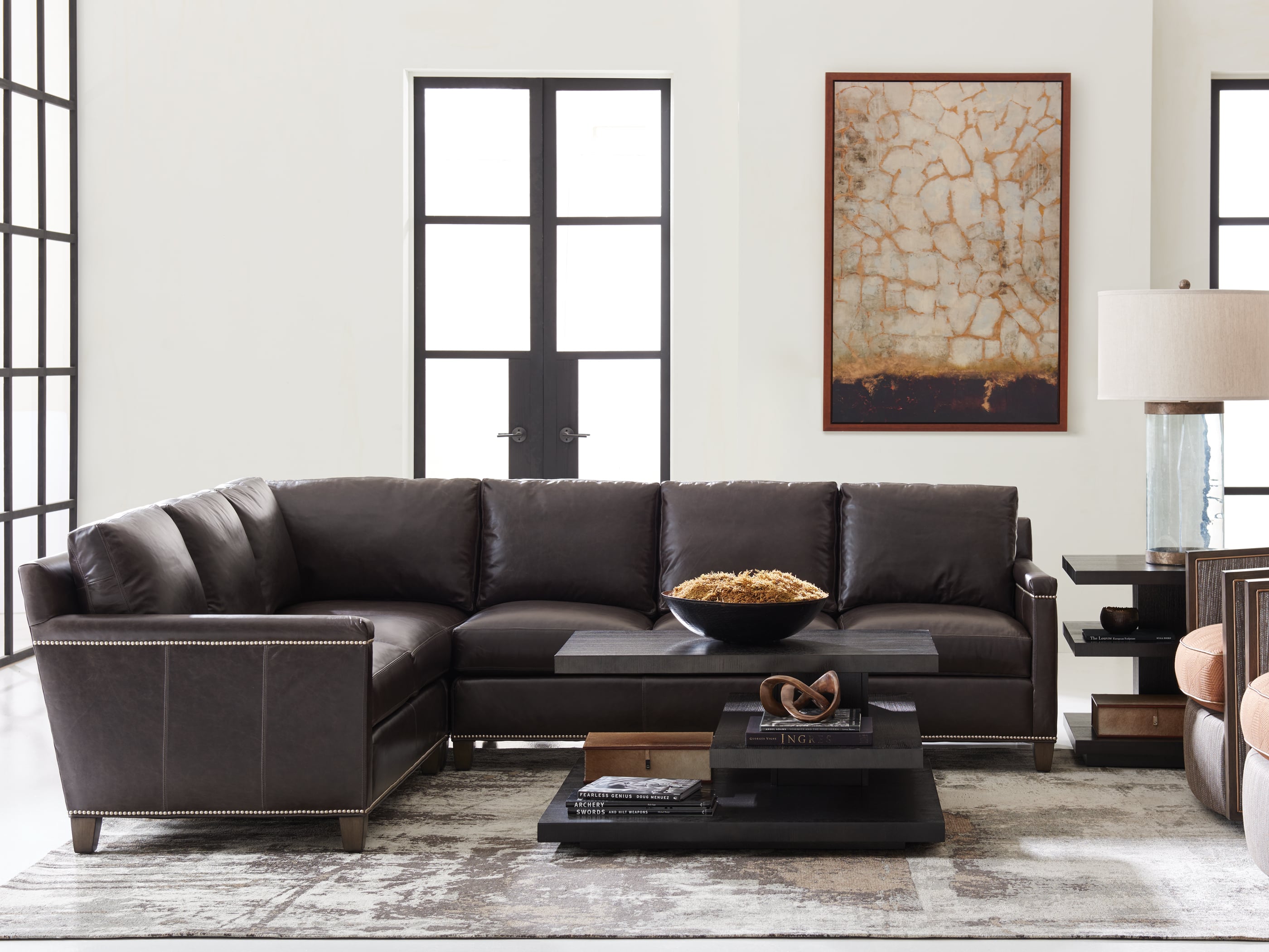 Strada 3-Piece Leather Sectional Sofa