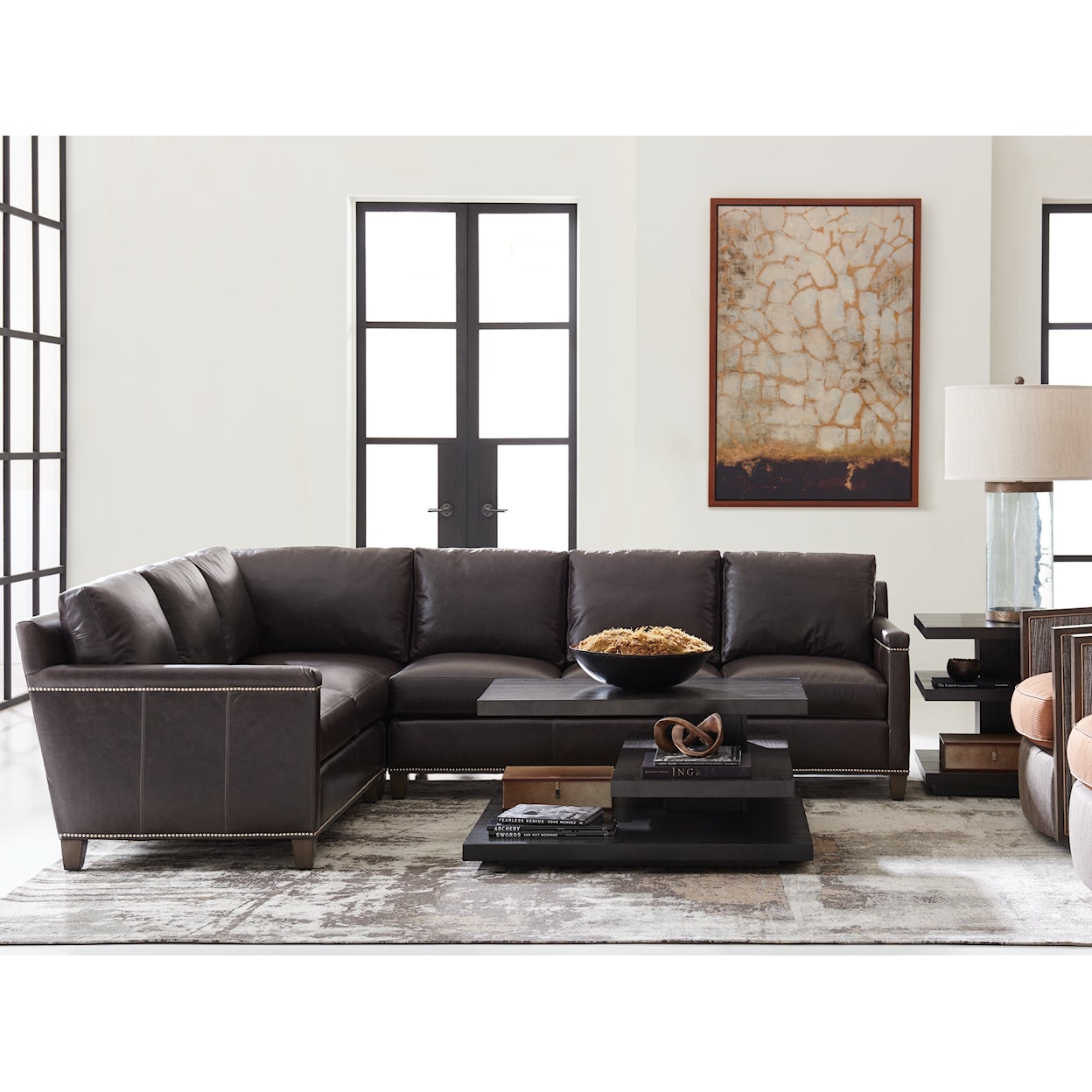 Lexington Carrera Strada 3-Piece Leather Sectional Sofa