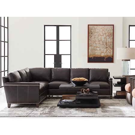 Strada 3-Piece Leather Sectional Sofa