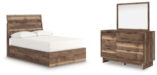 Full Panel Platform Bed, Dresser And Mirror