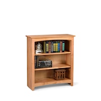 Customizable 36 X 36 Solid Wood Alder Bookcase with 2 Open Shelves