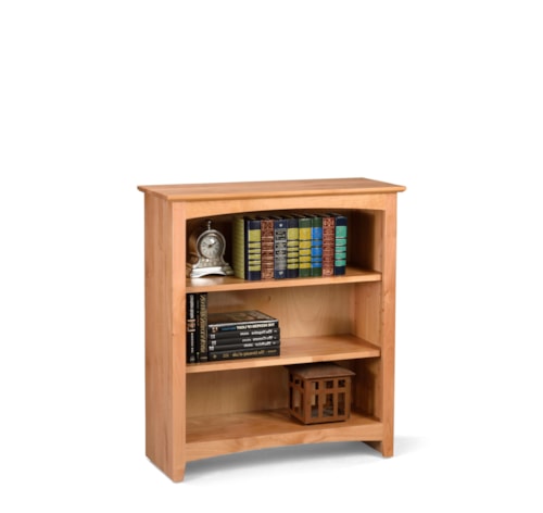 Solid Wood Alder Bookcase with 2 Open Shelves