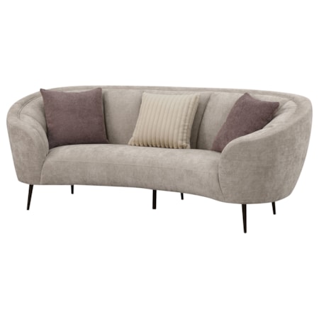 Channel Back Curved Sofa