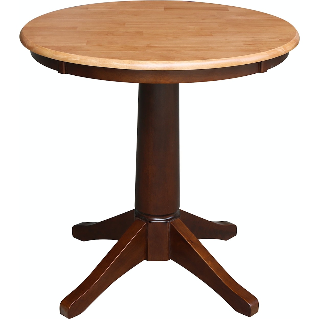 John Thomas Dining Essentials 30'' Pedestal Table in Cinnamon / Espresso