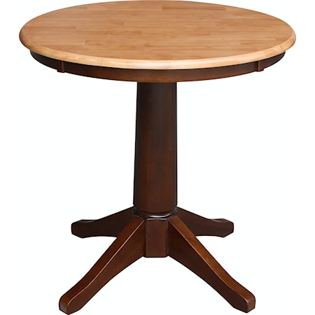 30'' Pedestal Table in Cinnamon / Espresso