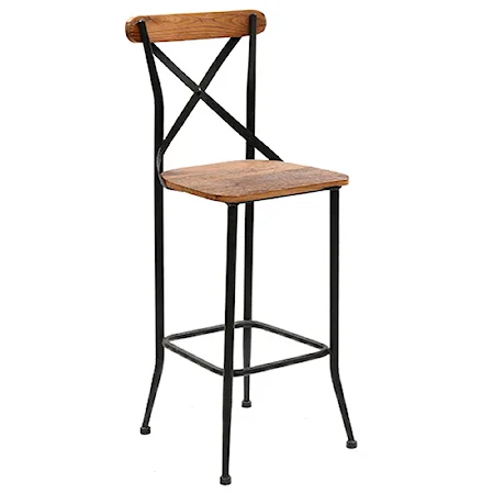 Industrial X-Back Bar Stool