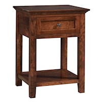 Transitional 1-Drawer Nightstand in Cherry Finish