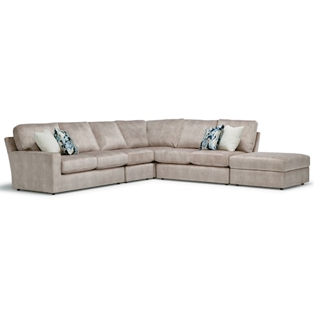 5-Seat Sectional Sofa w/ RAF Ottoman Piece