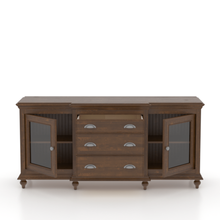 3-Drawer Buffet w/Glass Doors