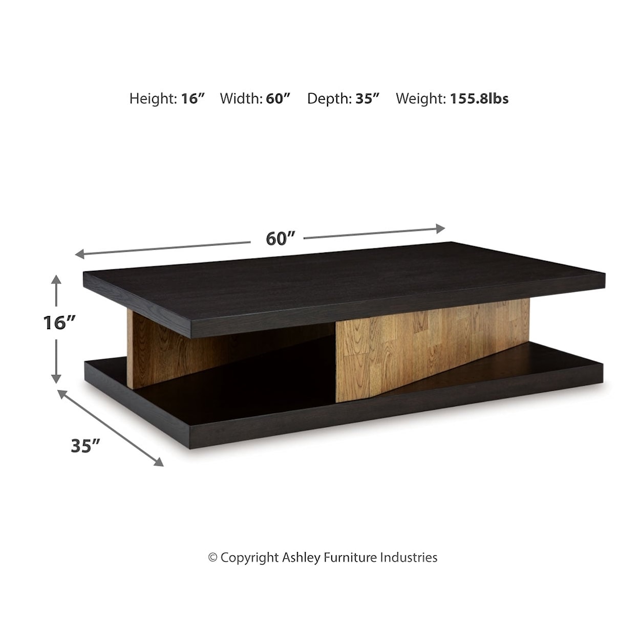 Signature Design by Ashley Furniture Kocomore Coffee Table And 2 Chairside End Tables
