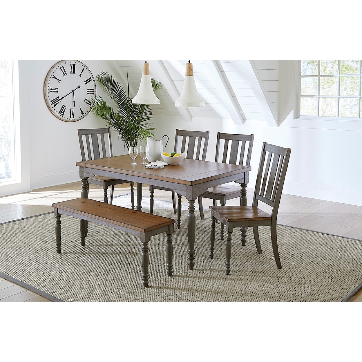 Progressive Furniture Midori Table and Chair Set with Bench