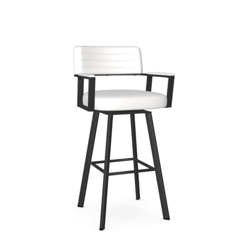 Bar Height Upholstered Seat and Backrest Swivel Stool