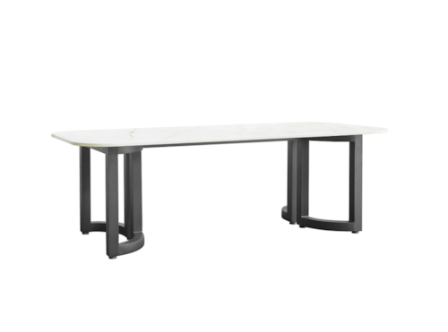 Contemporary Outdoor 96" Dining Table with Stone Top