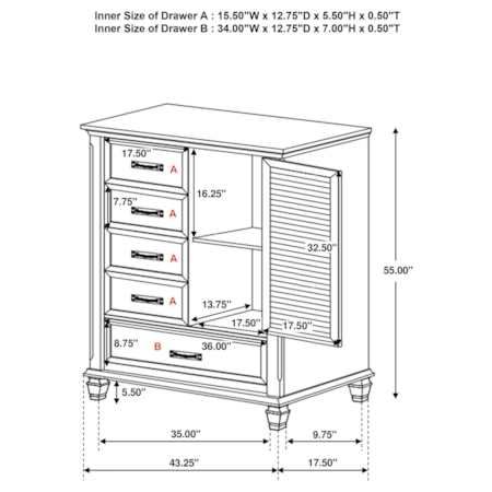 5-drawer Door Chest