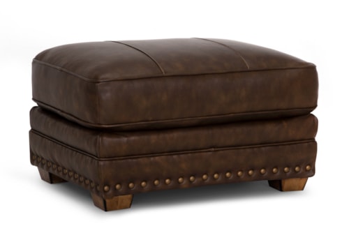Traditional Chair Ottoman with Nailheads