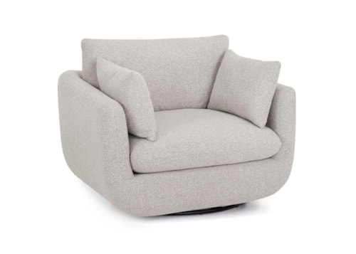 Casual Swivel Accent Chair with Arm Pillows