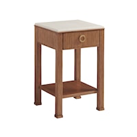 Tristan Small Nightstand with Drawer & Marble Top