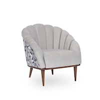 Transitional Upholstered Accent Chair with Channel Tufting
