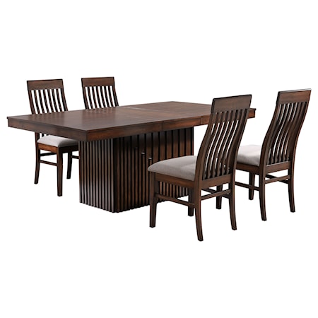 5-piece Extension Leaf Dining Table Set