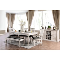 6 Piece Rustic Dining Set with Bench