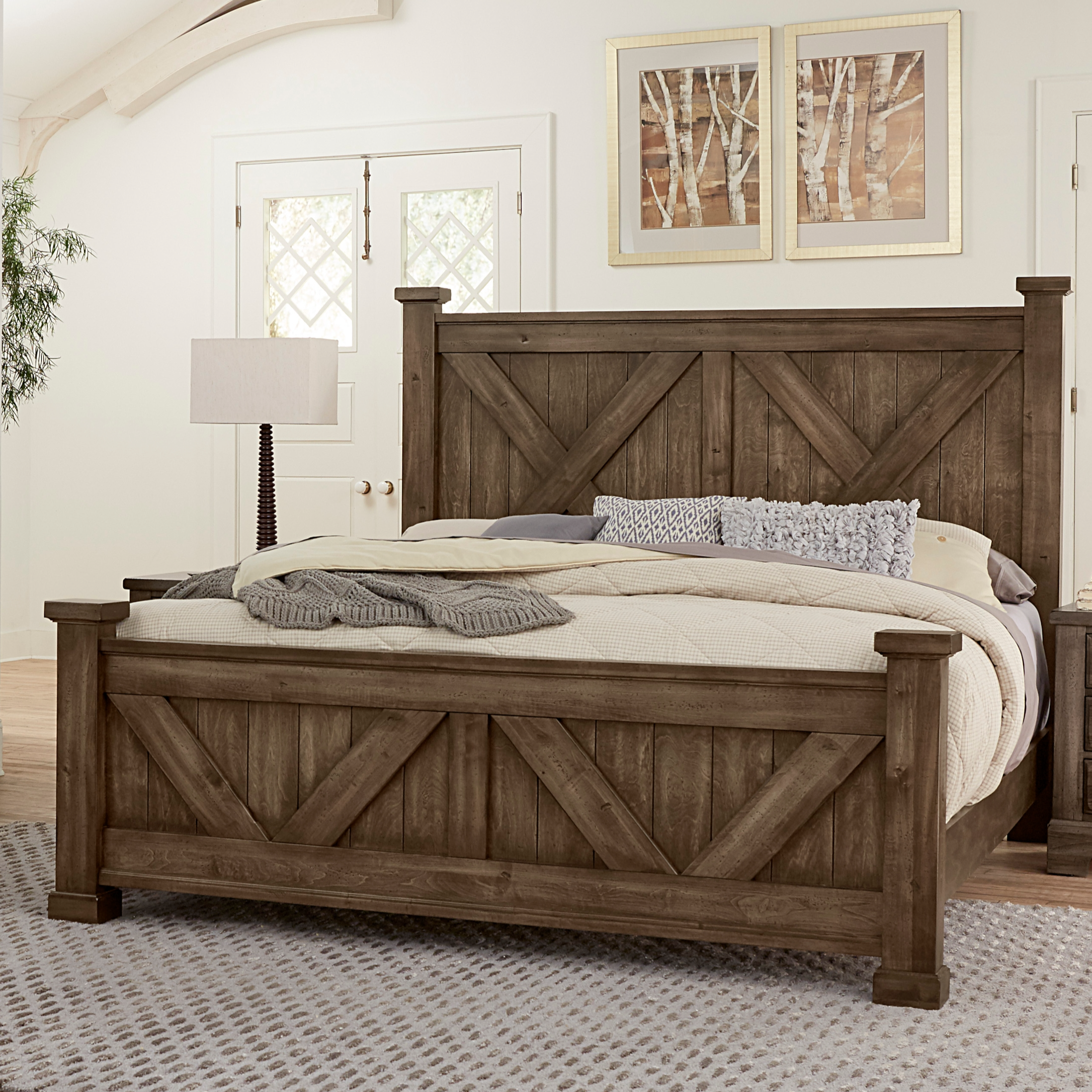 Queen "X" Panel Bed