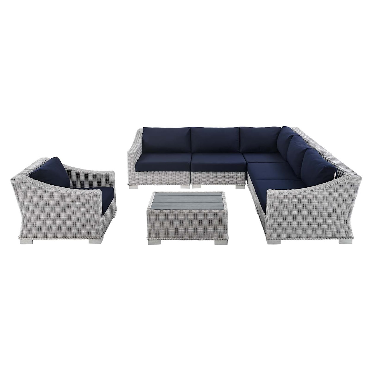 Modway Conway Outdoor 7-Piece Sectional Sofa Set